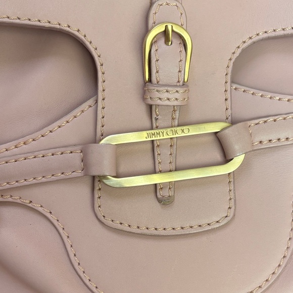 Jimmy Choo Leather Pink Shoulder Bag with Gold Accents - Picture 2 of 10